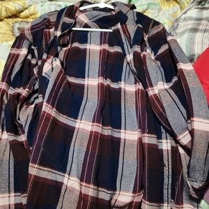 Maurices Maroon and Blue Plaid